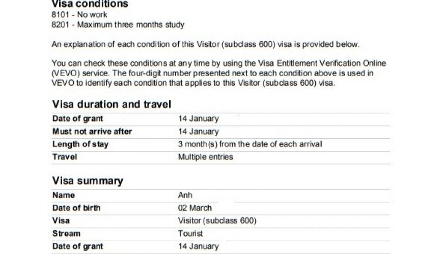 Thủ tục xin visa Úc